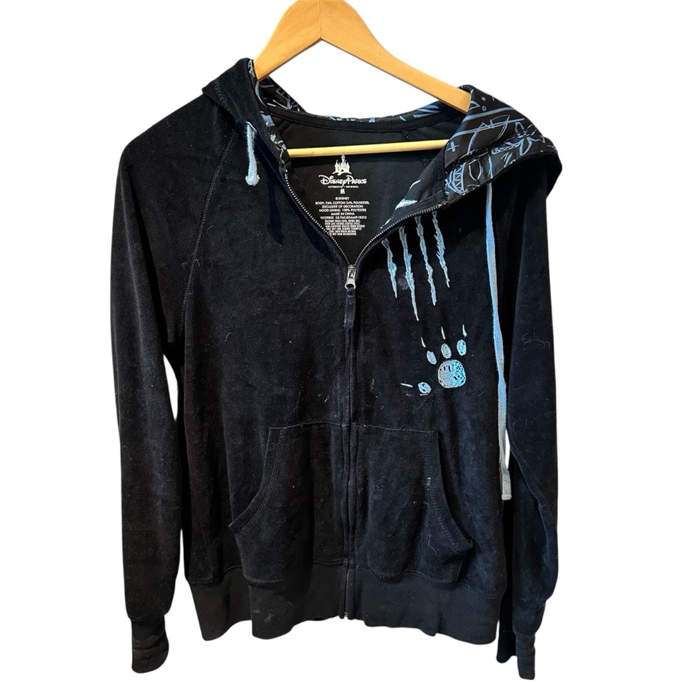 Disney Parks Stitch Zip Up Velour Hoodie Size‎ Medium